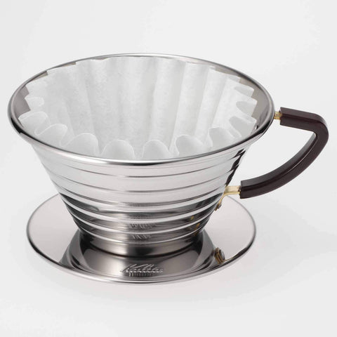 Kalita Wave 185 Dripper in use for pour-over coffee at home, balanced flavor.