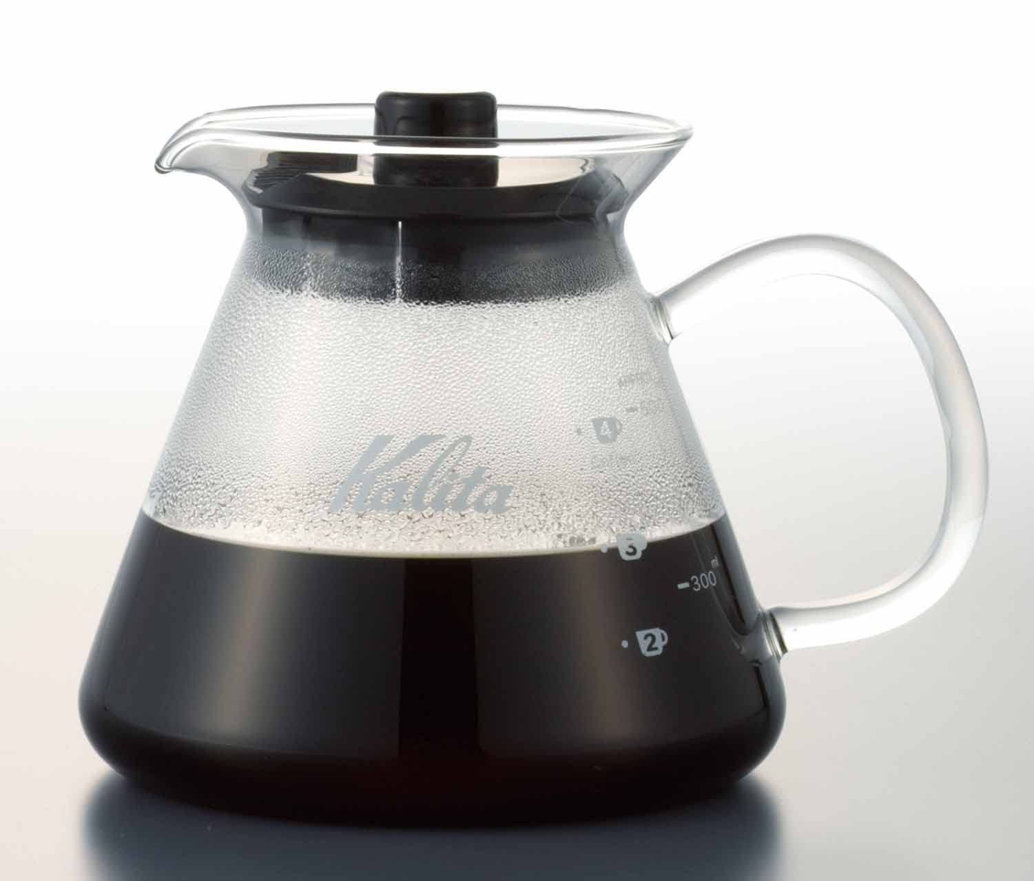 Kalita Wave 500 Server G on-stove use keeps coffee warm