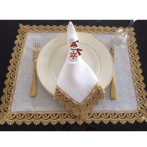 Kalopro snowman napkin ring complements napkins of any color