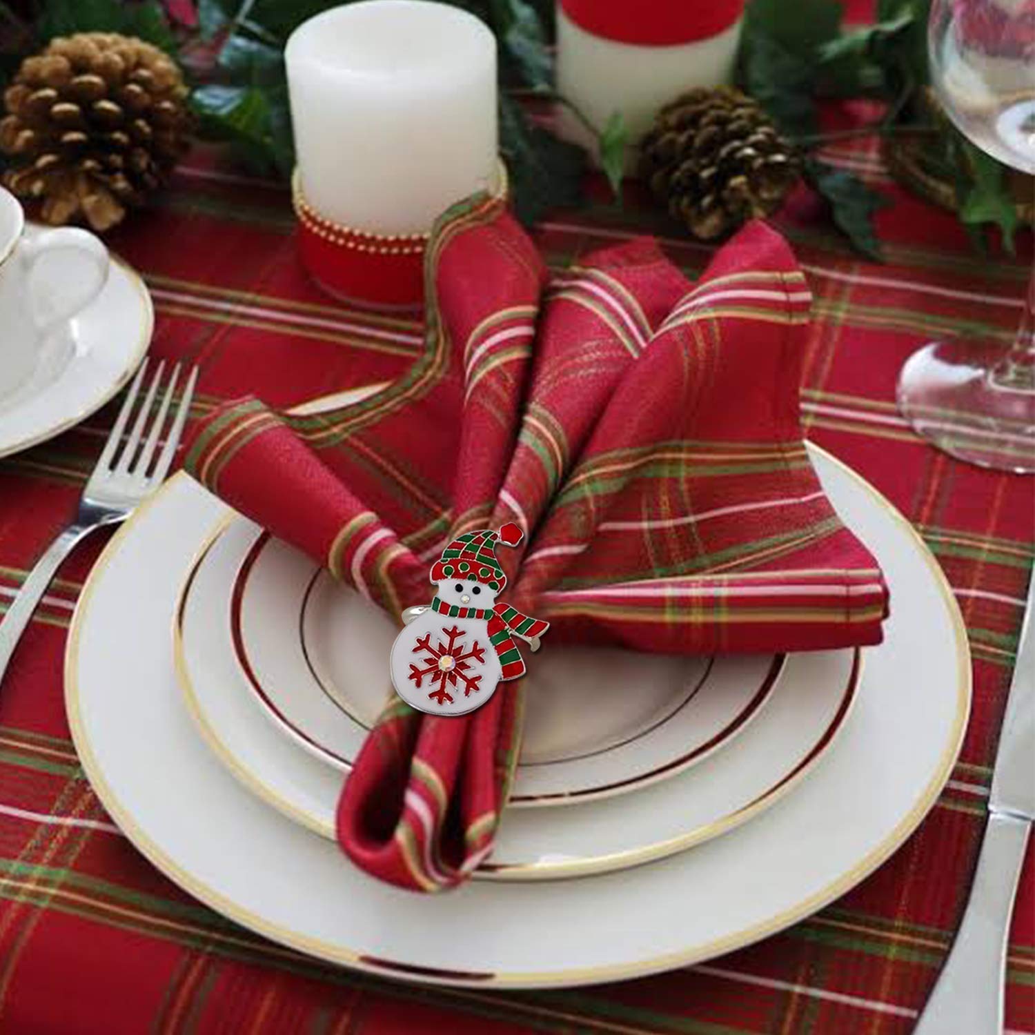 Kalopro snowman napkin ring elevates Thanksgiving and Christmas table settings