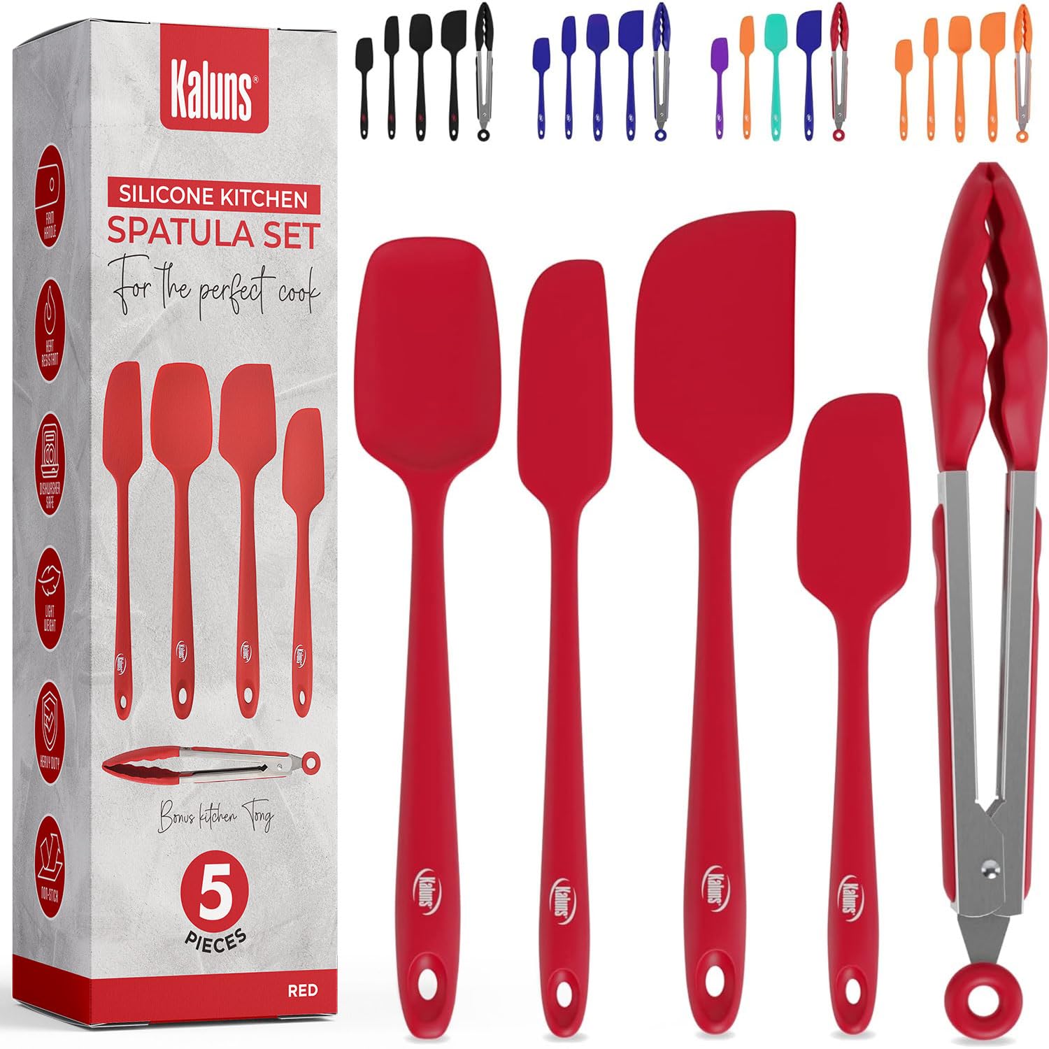 Kaluns silicone spoon spatula in use for scraping bowls with minimal residue