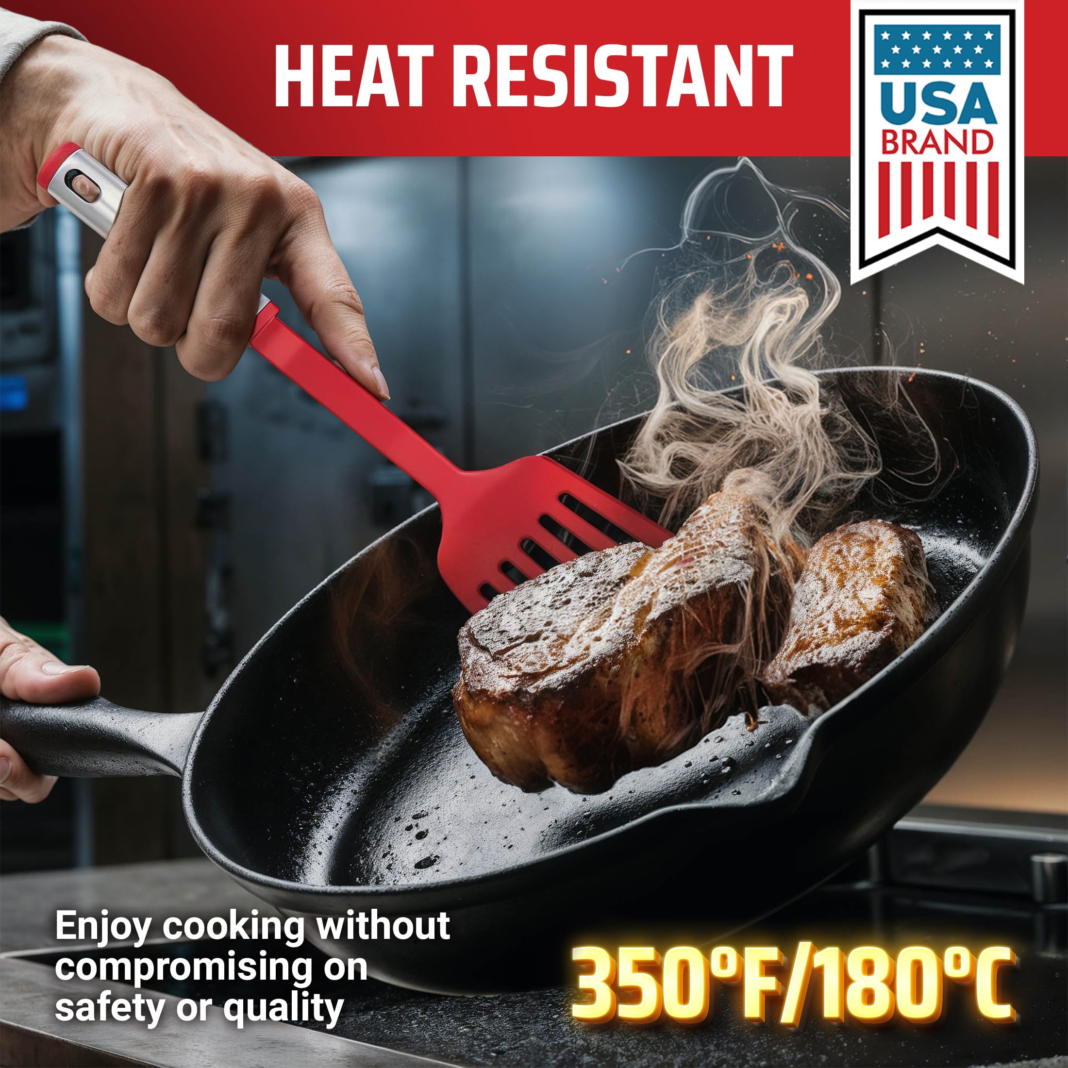 Kaluns solid-turner perfect for flipping and serving with non-stick pans.
