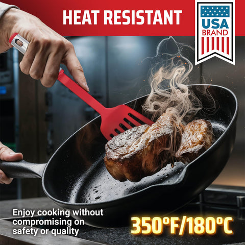 Kaluns solid-turner perfect for flipping and serving with non-stick pans.