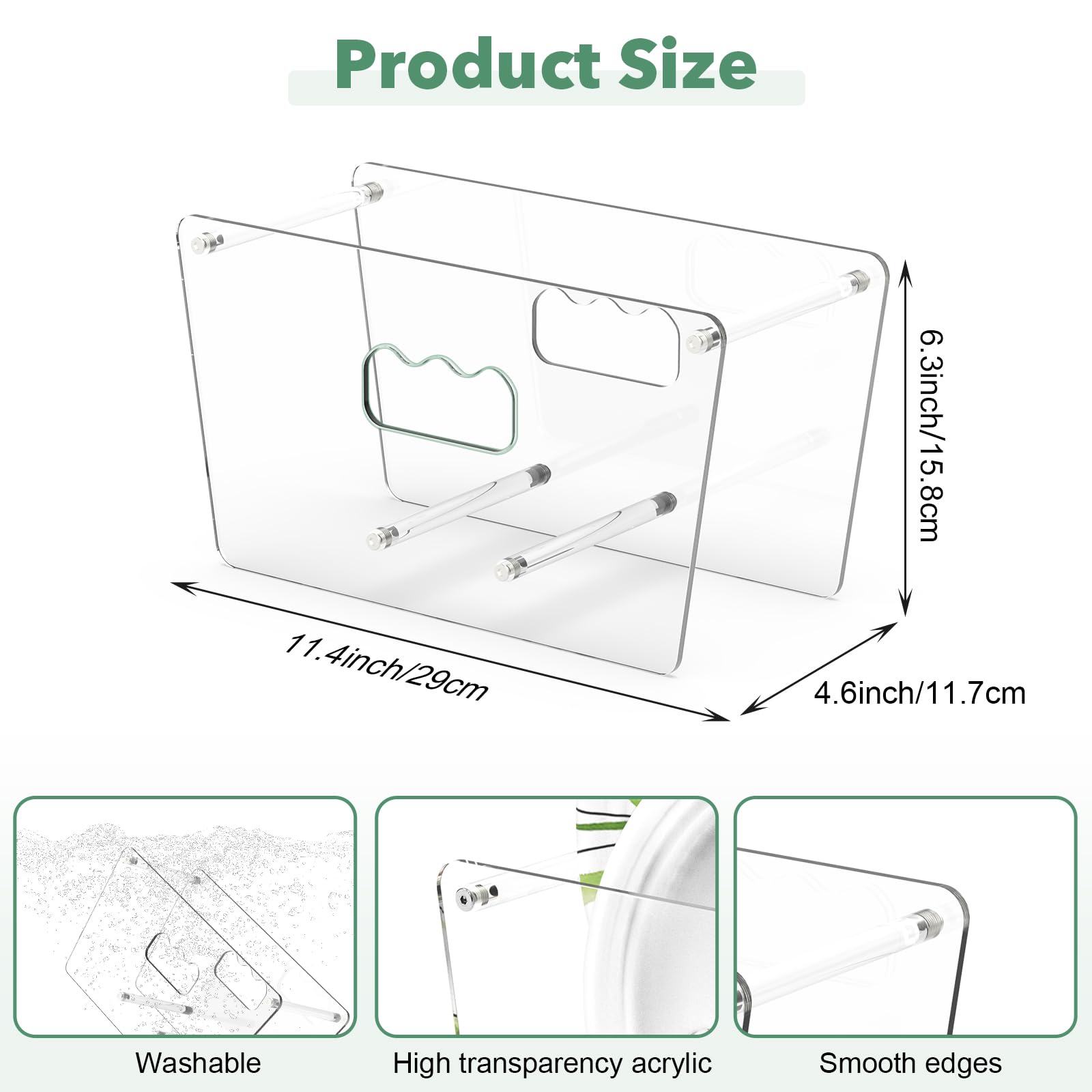 KALYLOC disposable plate dispenser top view with clear acrylic visibility.