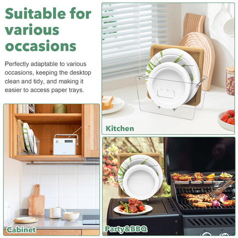KALYLOC plastic foam plate organizer for neat storage.