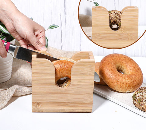 Kamehame bamboo bagel holder bottom view highlighting durability and grip