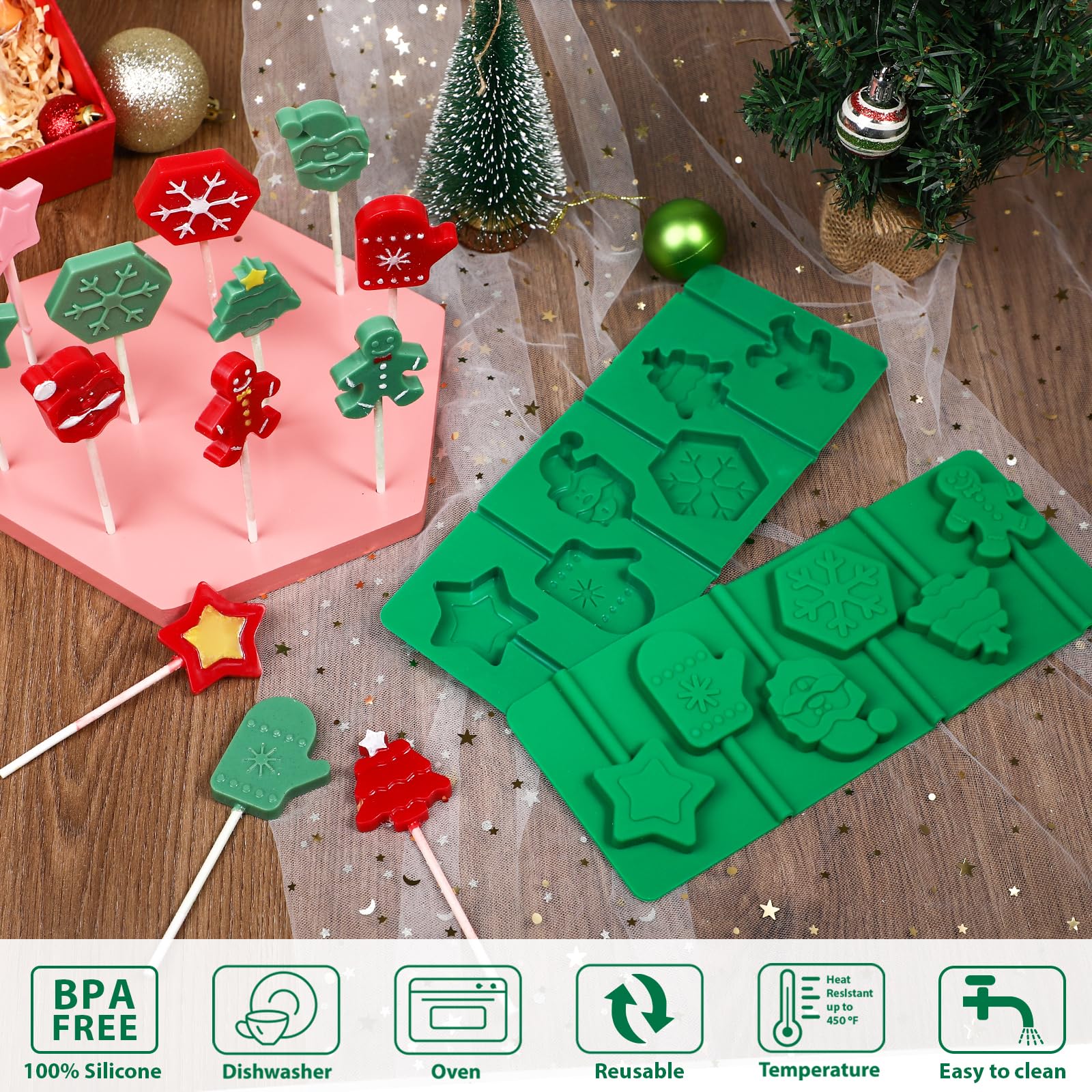 Kamehame Christmas-tree mold ideal for festive candy and cake decorations.