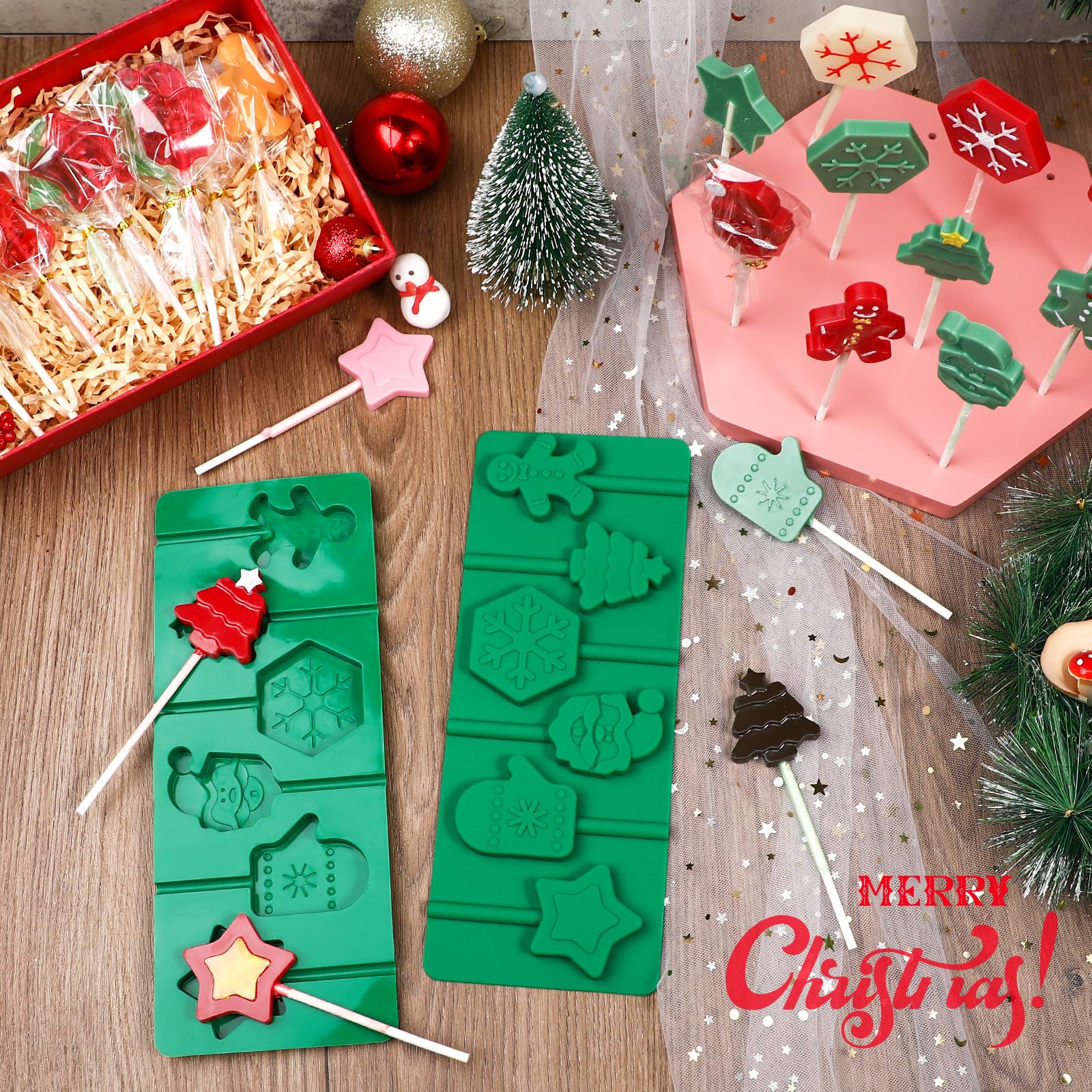 Kamehame finished candies using molds for holiday treats.