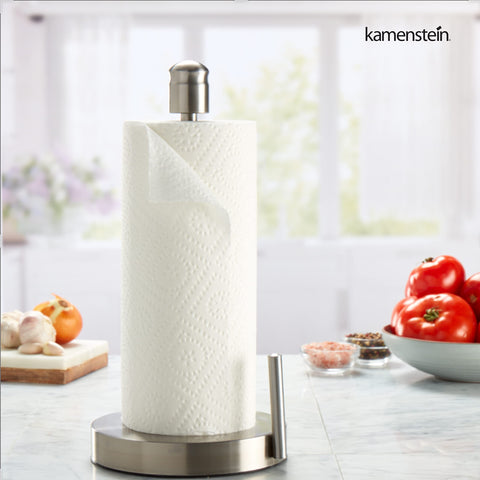 Kamenstein Perfect Tear shown in a kitchen or bathroom setup for convenient towel access.