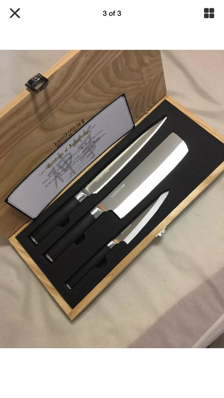 Kamikoto Kanpeki knife set, never used, in pristine condition