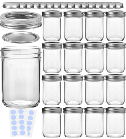 KAMOTA 8oz mason jar with silver lids for durable, reusable storage.
