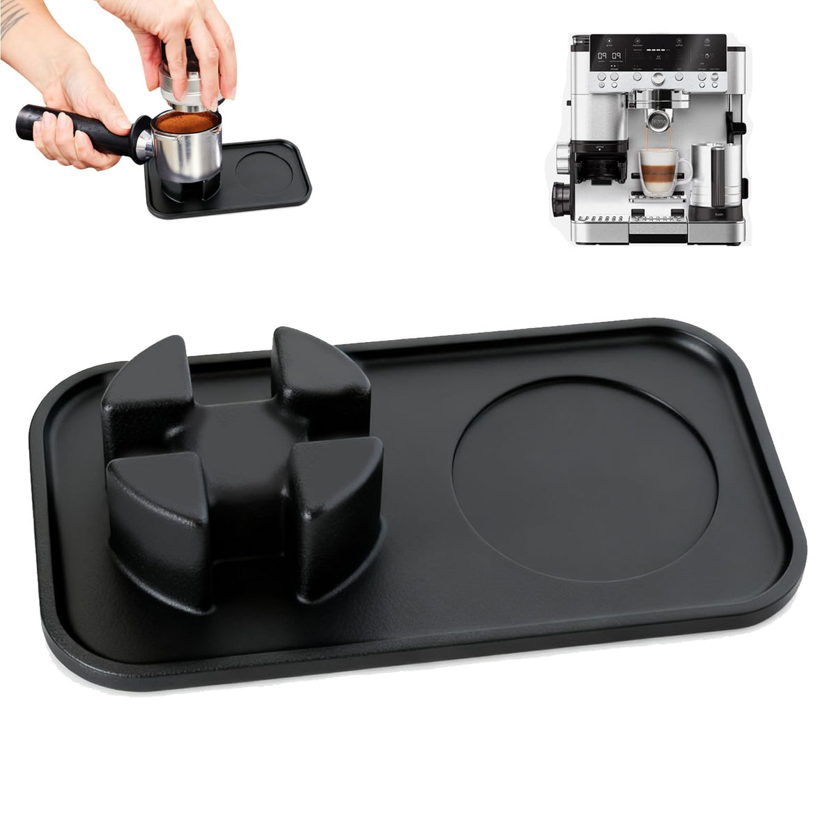 Kamrexi tamping mat for Ninja Luxe Cafe ensures steady tamping.