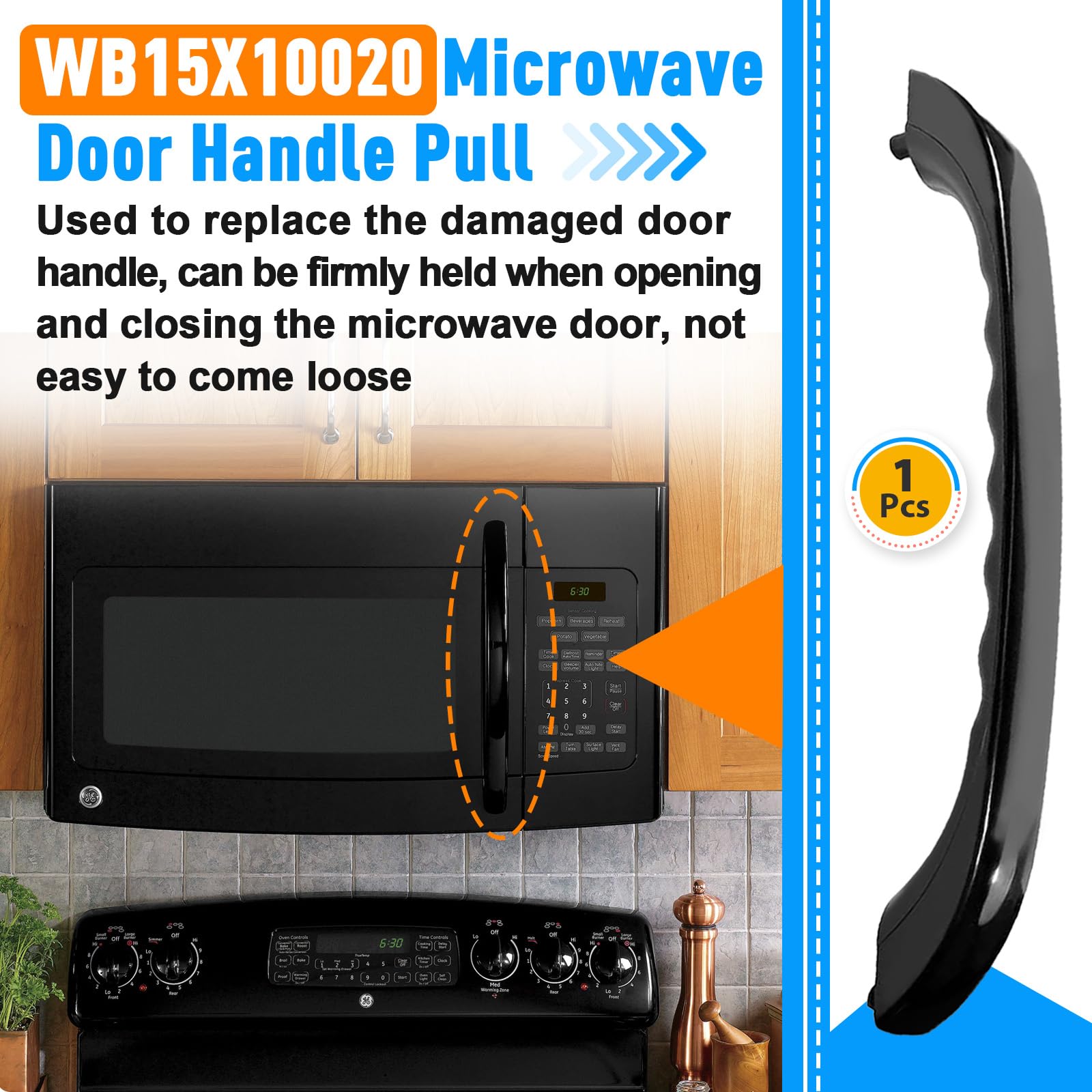 Kamrexi WB15x10020 GE Spacemaker XL JVM1350BW door handle replacement for easy opening.