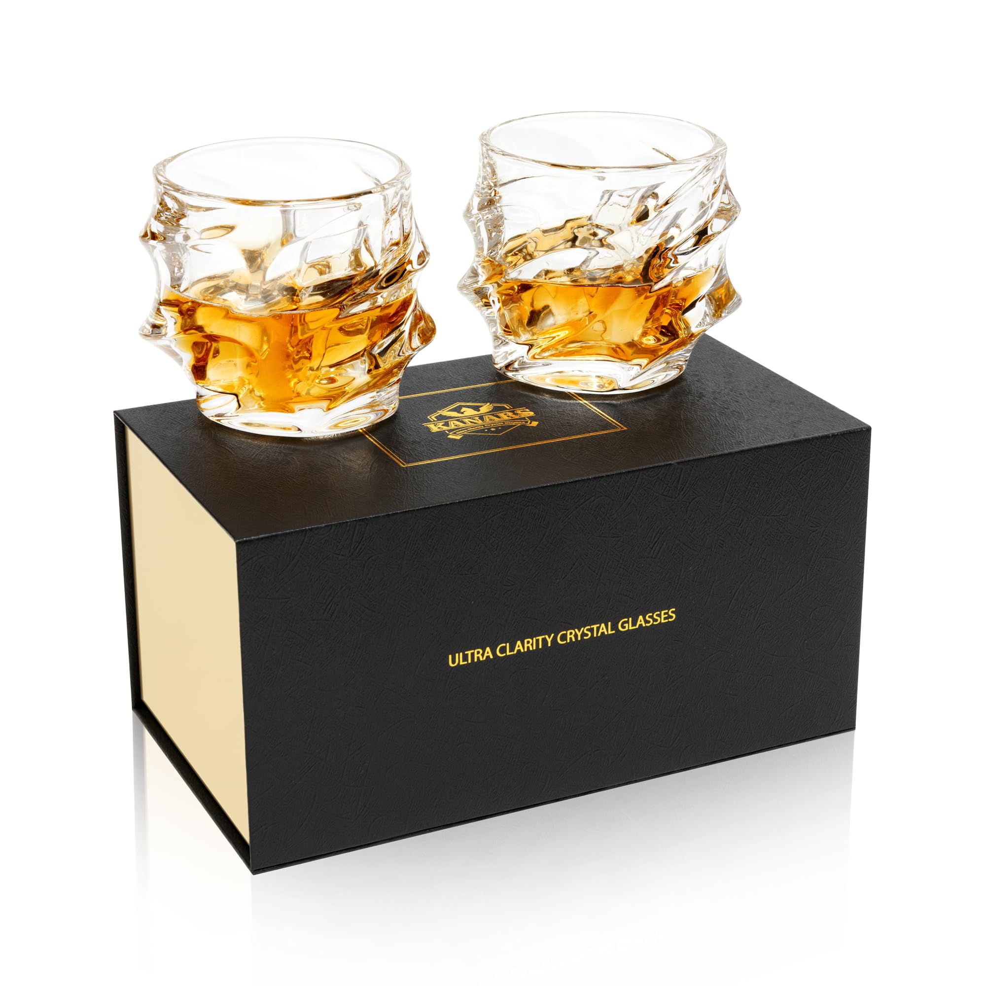 KANARS whiskey glass 11 oz set of 2 shows crystal clarity for refined sipping