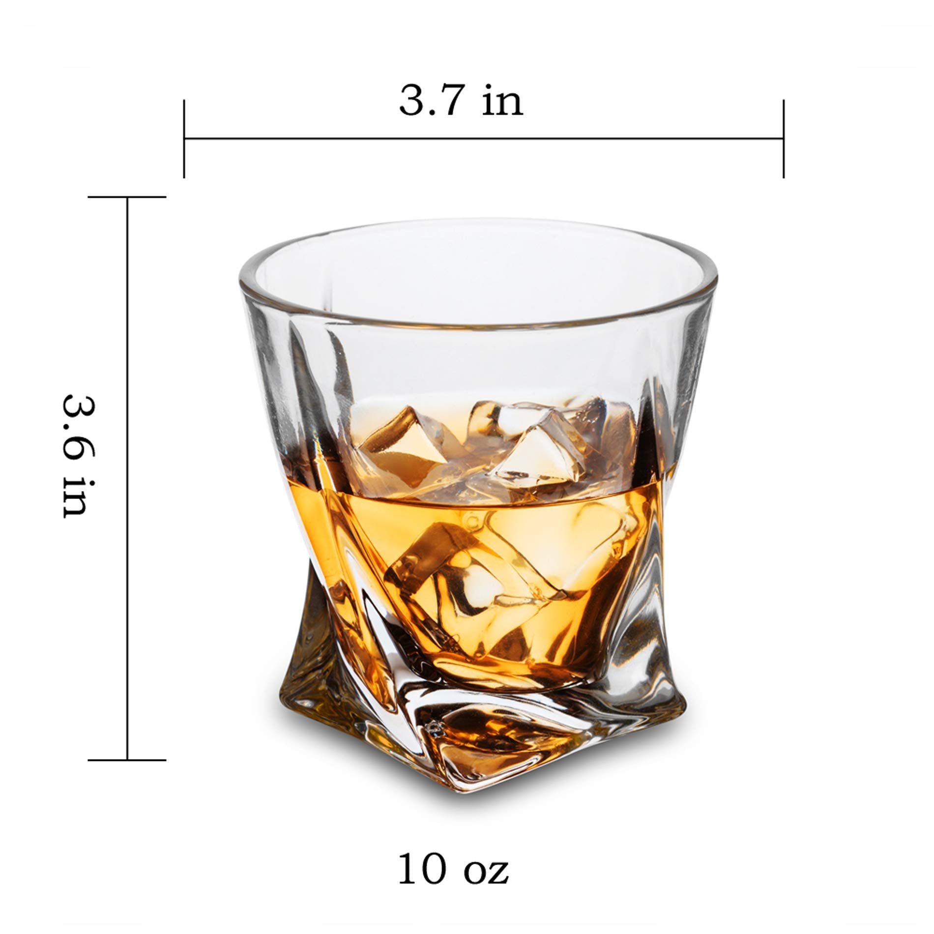 KANARS 10oz crystal old fashioned glasses highlighting clarity and size