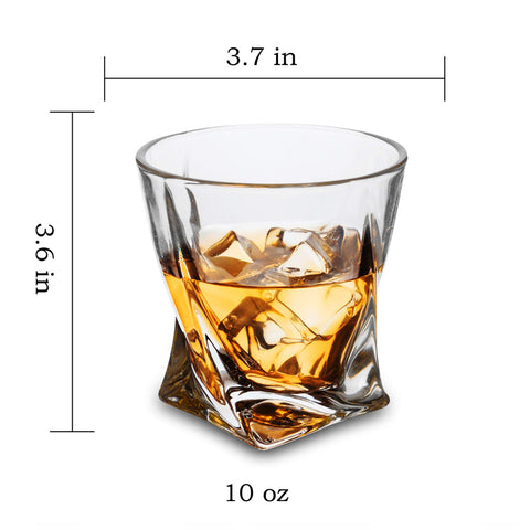 KANARS 10oz crystal old fashioned glasses highlighting clarity and size