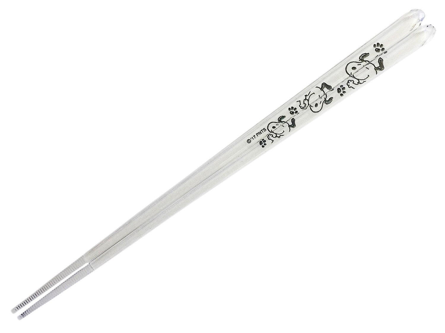 Kaneshotouki Peanuts Snoopy clear chopsticks included with gift bag for easy gifting.