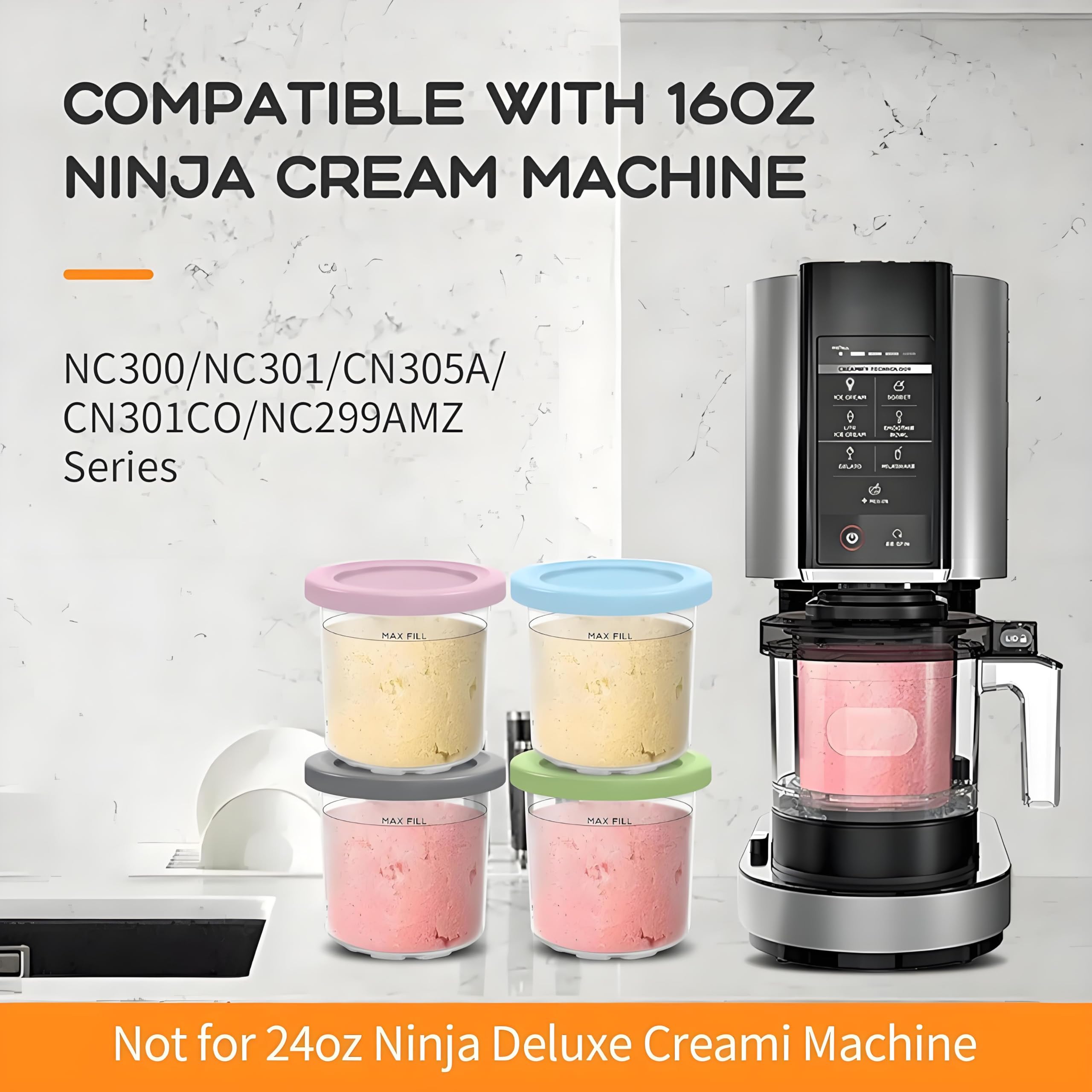 Kangbo Ninja Creami lids for 16oz pints offer airtight storage