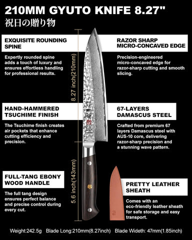 kanngou 67-layer damascus blade with AUS-10 core offers lasting edge retention