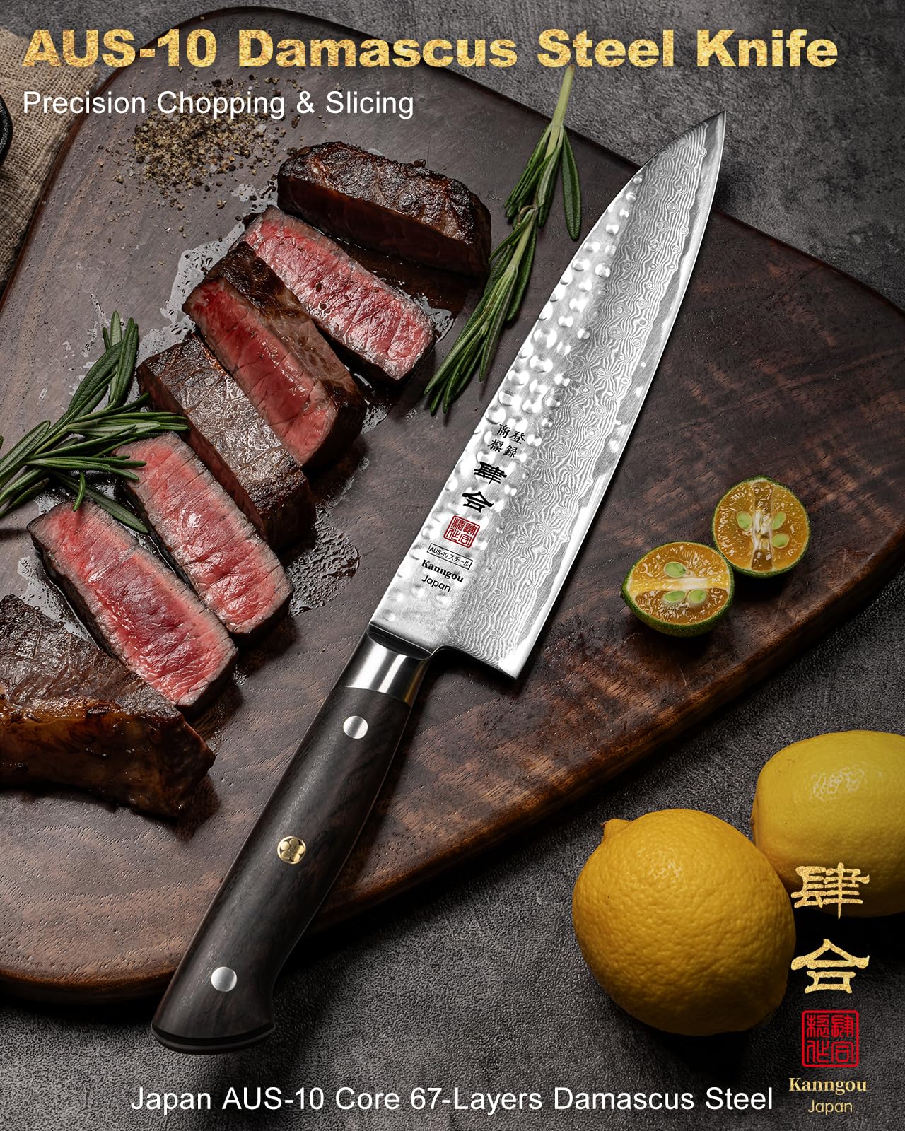 kanngou razor-sharp edge suited for slicing meat, vegetables, and fruits with control