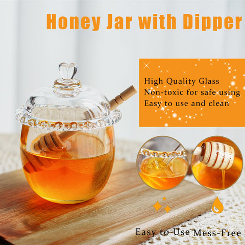 Kanpura 6oz glass honey jar highlights amber honey beautifully