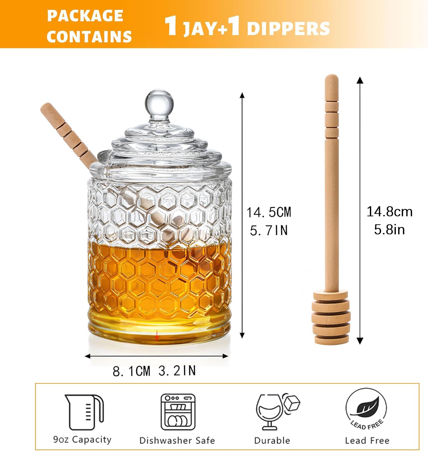 Kanpura honey pot side-dipper slot enables drip-free honey retrieval
