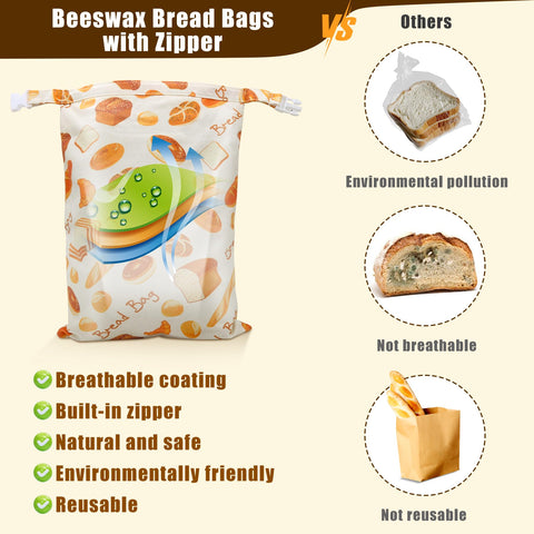 Kanuoc 12x17 bag fits whole loaves and baguettes with room to spare.