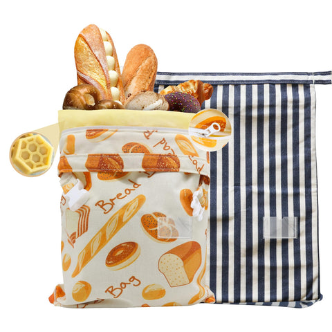 Kanuoc bread bag with zipper closure preserves freshness for homemade sourdough.