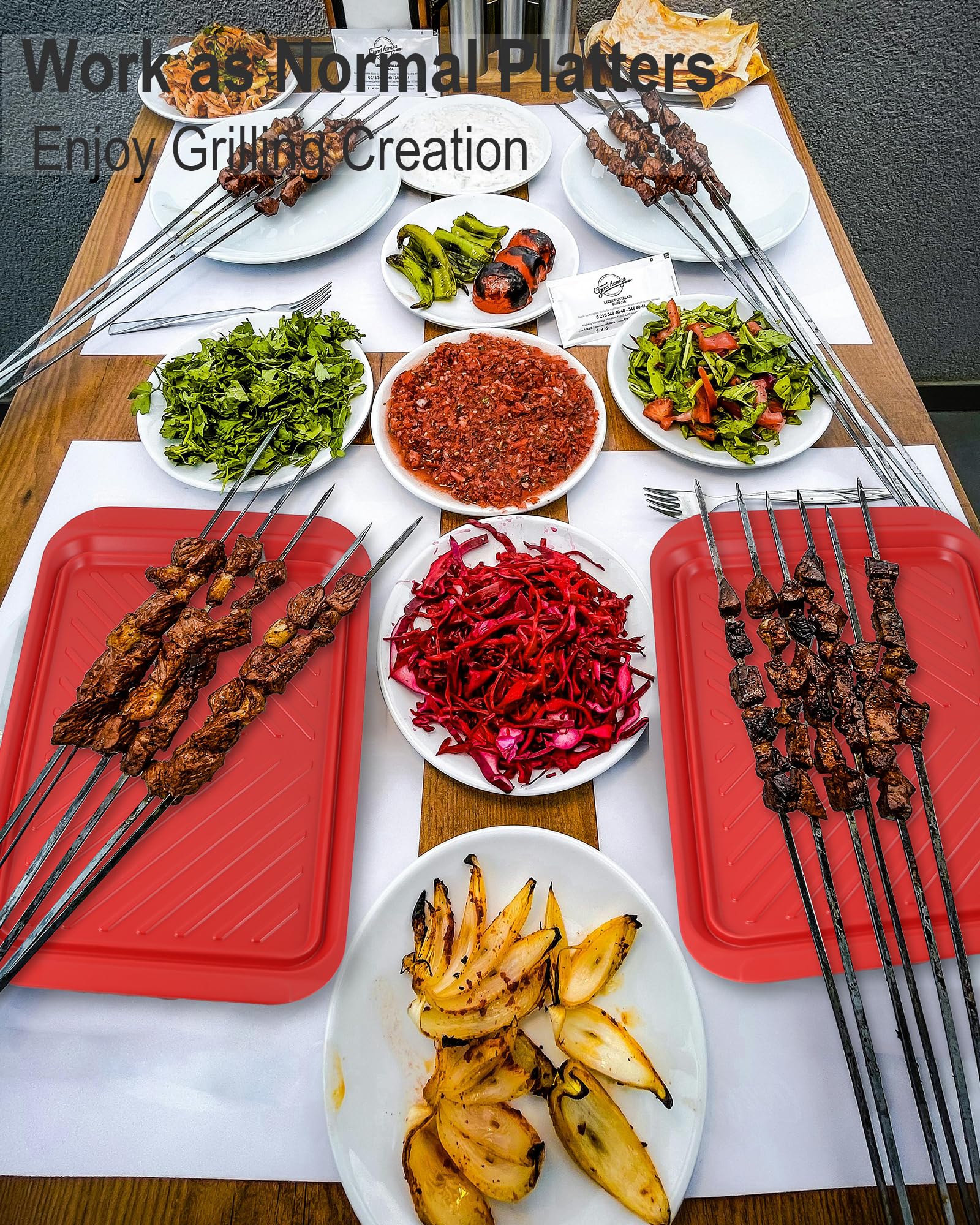 KAQAHIDO two-tray set for meal prep and serving in one kit