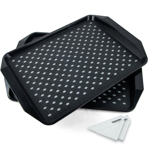 KAQAHIDO large non-slip tray with grippy dots keeps plates steady during meals.
