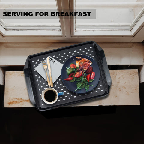 KAQAHIDO lightweight shatterproof tray resists scratches for everyday use.