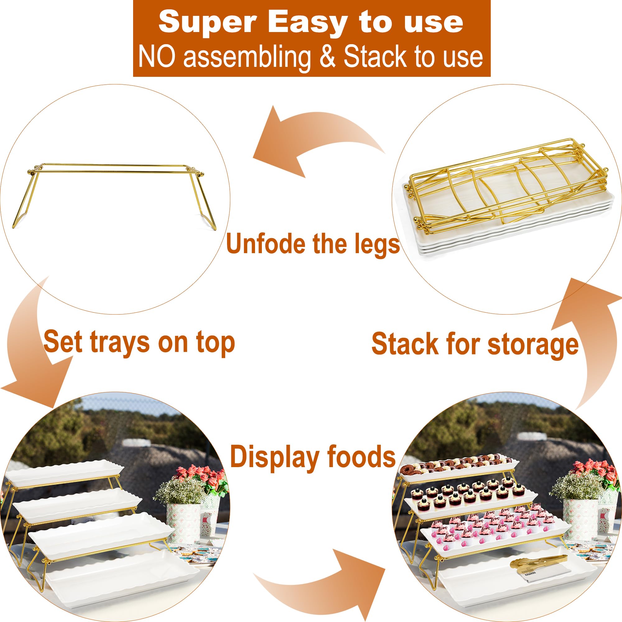 KAQAHIDO tiered stand elevates foods for eye-catching displays.