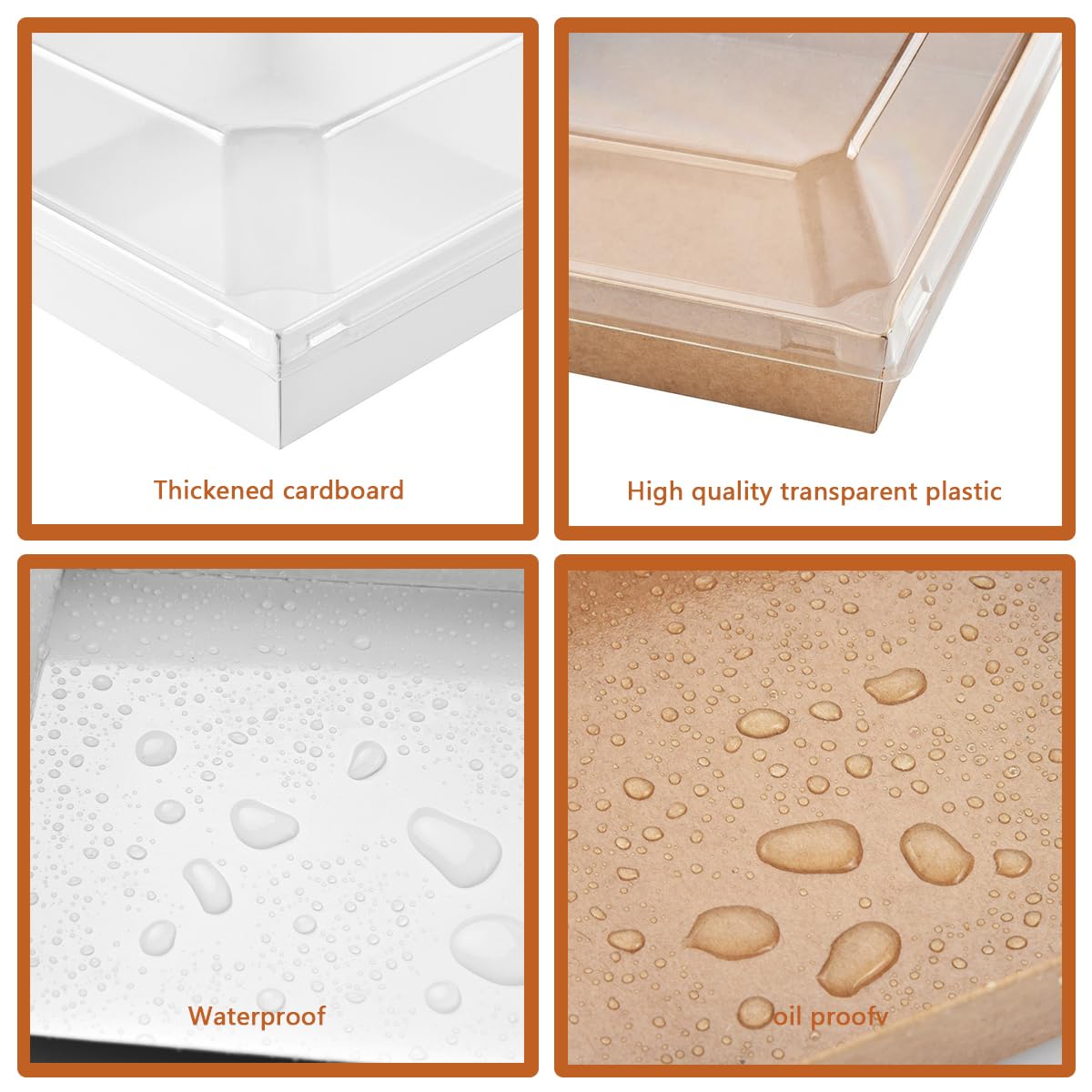 Karasmay clear lid highlights contents for attractive display.