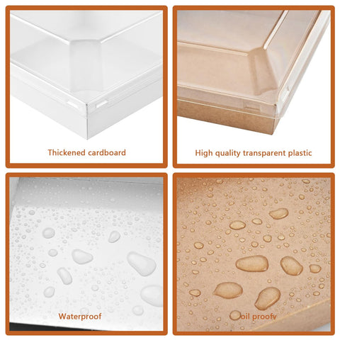 Karasmay clear lid highlights contents for attractive display.