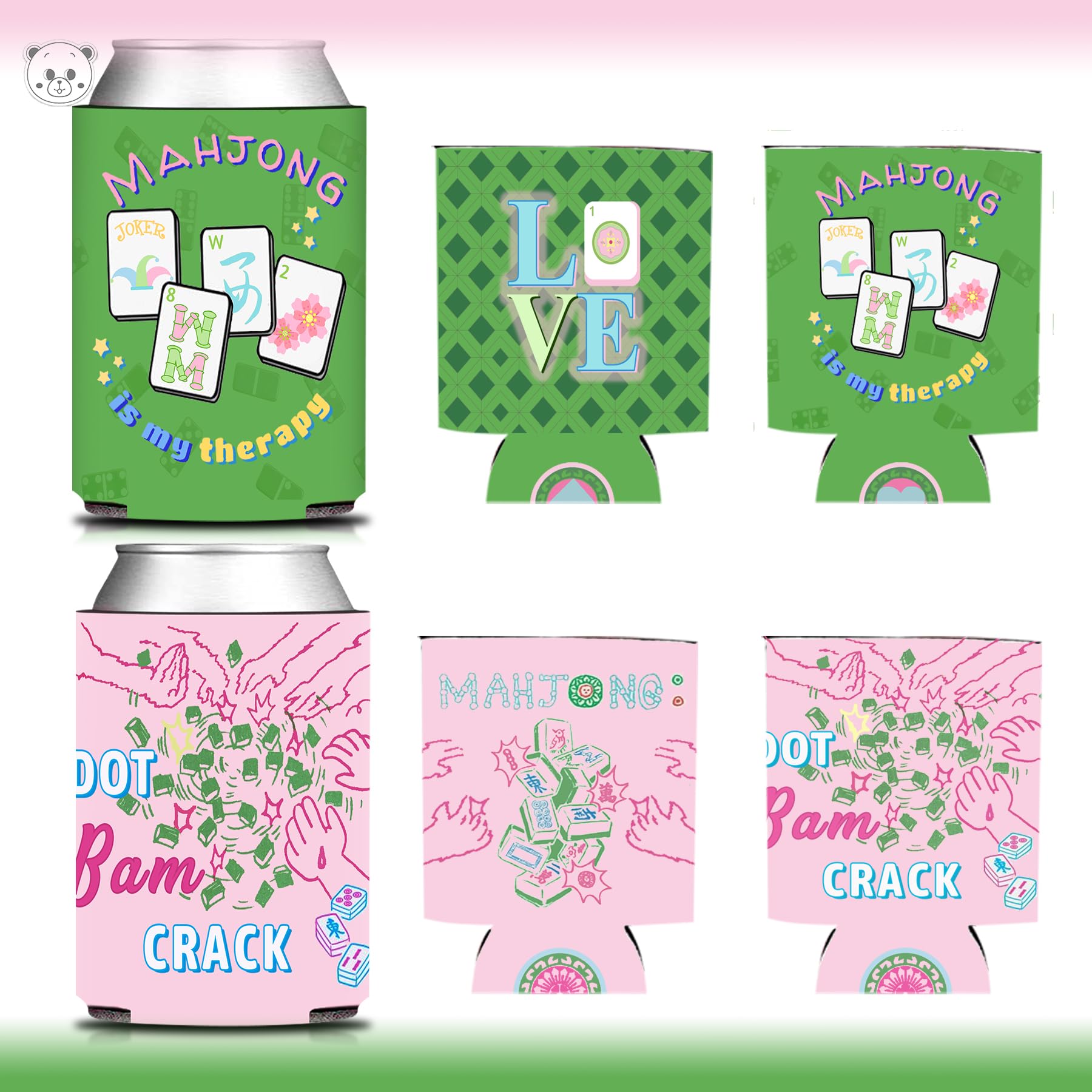 KARAQY Mahjong party decor setup highlighting can sleeves enhances event ambiance.