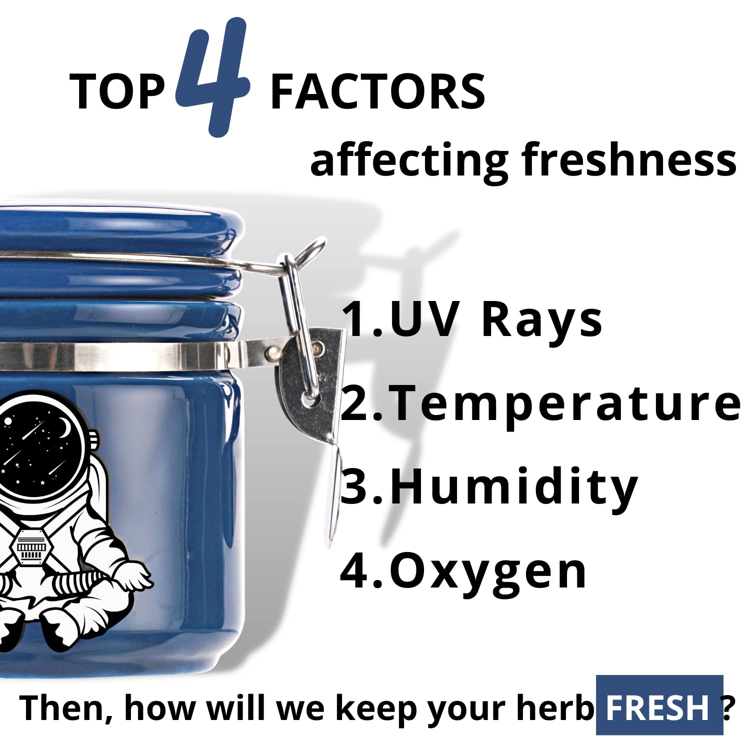 KARCOOL ceramic stash jar shows a dedicated humidity compartment for moisture control.