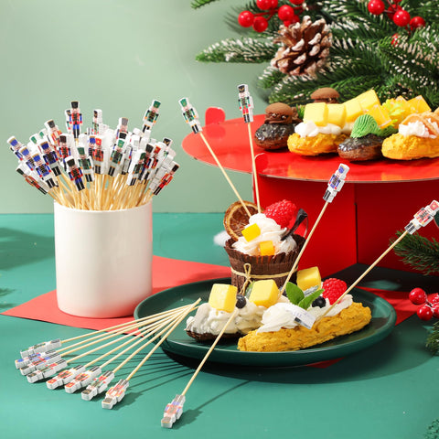 Karenhi Christmas Nutcracker Picks – wooden figure 3 perfect for fruit and cheese garnishes.