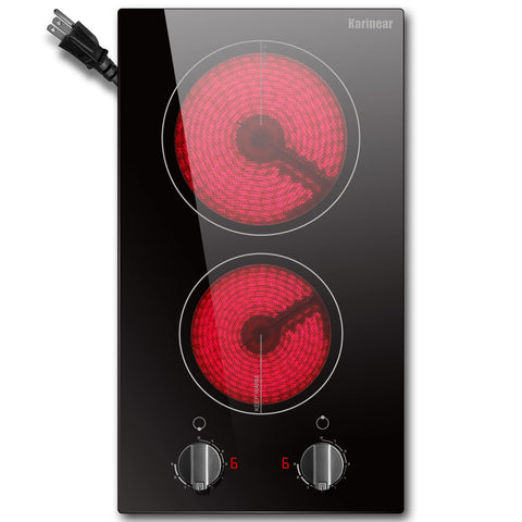 Karinear 110v two-burner electric cooktop on countertop for quick meals