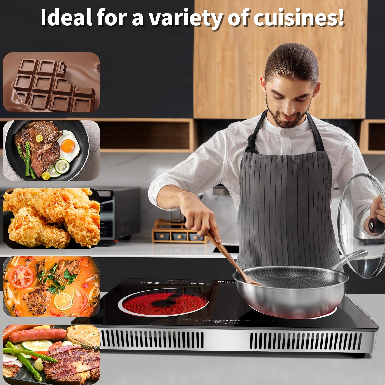 Karinear portable electric stove with stainless steel body for durable use.