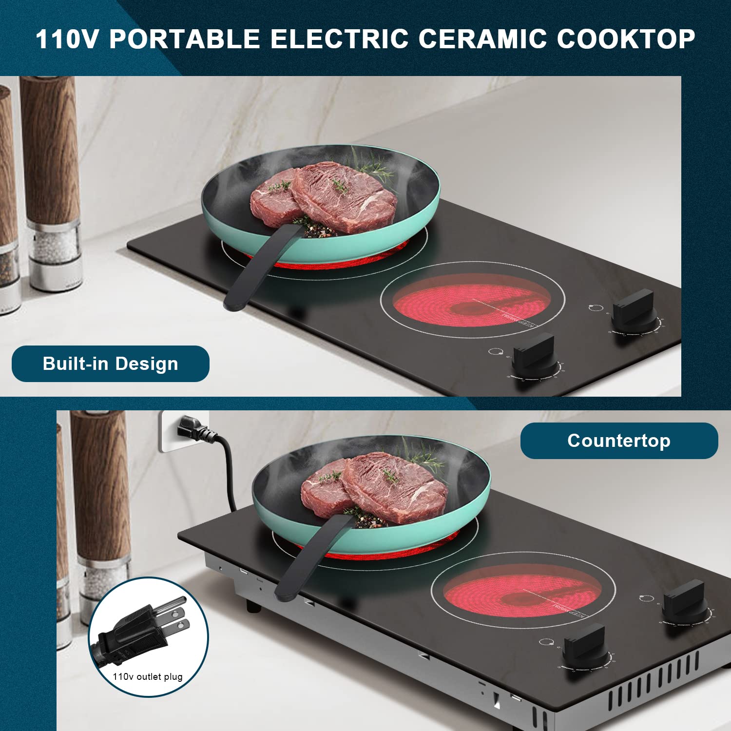 Portable plug-in stove top ready to use anywhere in minutes