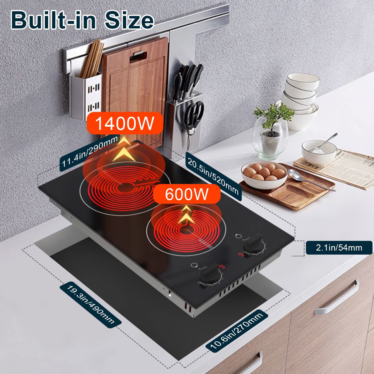 Safe ceramic surface with overheat protection for peace of mind
