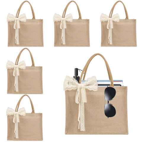 Karinoos burlap tote set with handles for sturdy daily shopping.