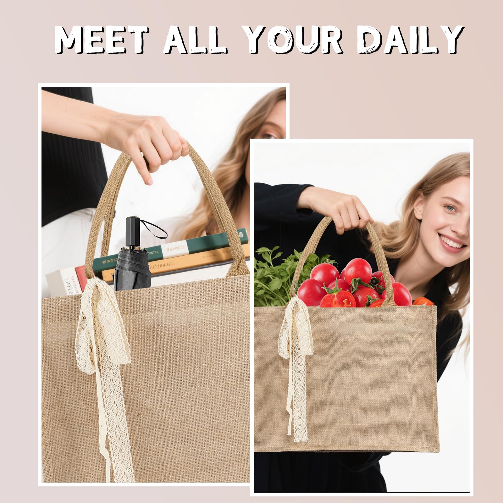 Karinoos multiuse bridesmaid gift tote suitable for weddings, travel, or shopping.