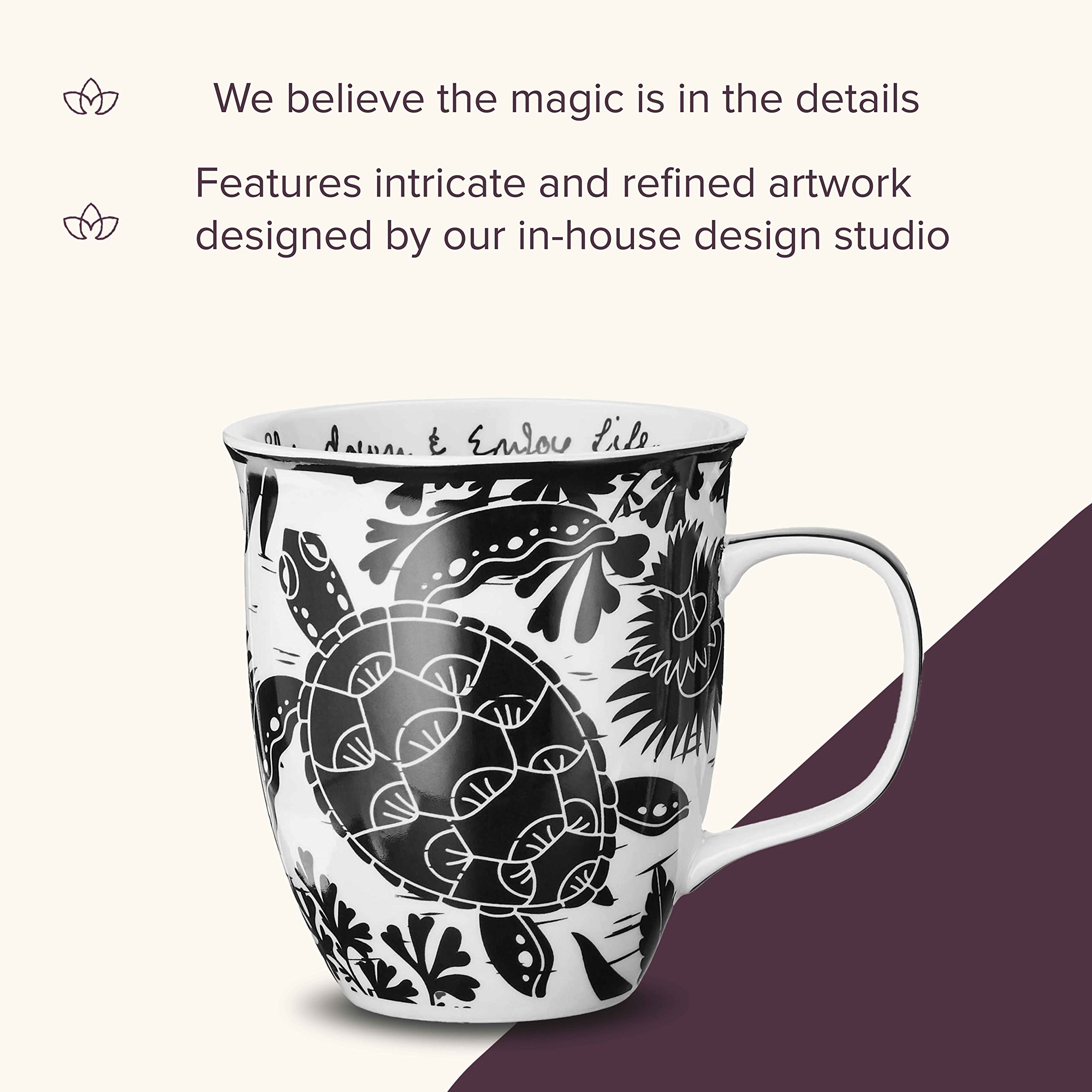 Karma Boho Mug Nature-Inspired Design adds charm to kitchen decor.