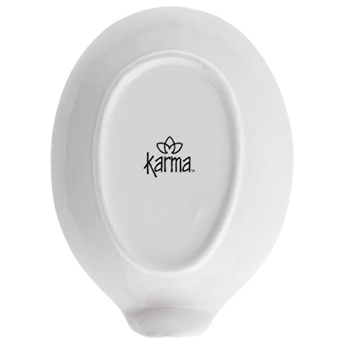 Karma Boho spoon rest close-up shows black and white pattern for stylish kitchen decor