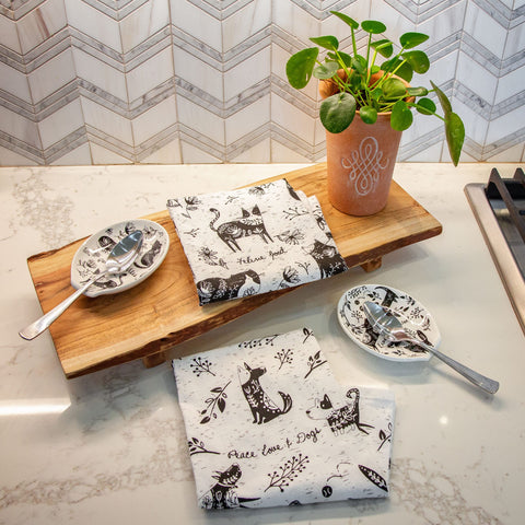 Karma Boho spoon rest nature-inspired pattern detail adds subtle kitchen interest