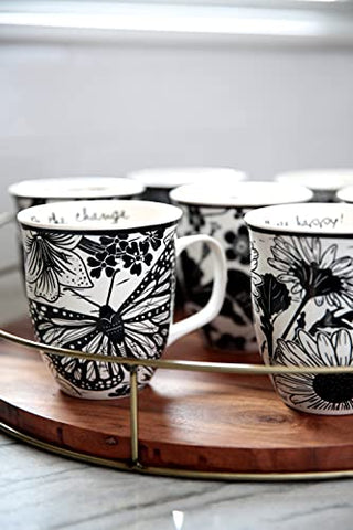 Karma Gifts 14 oz Boho Mug glaze closeup, smooth finish enhances coffee moments.
