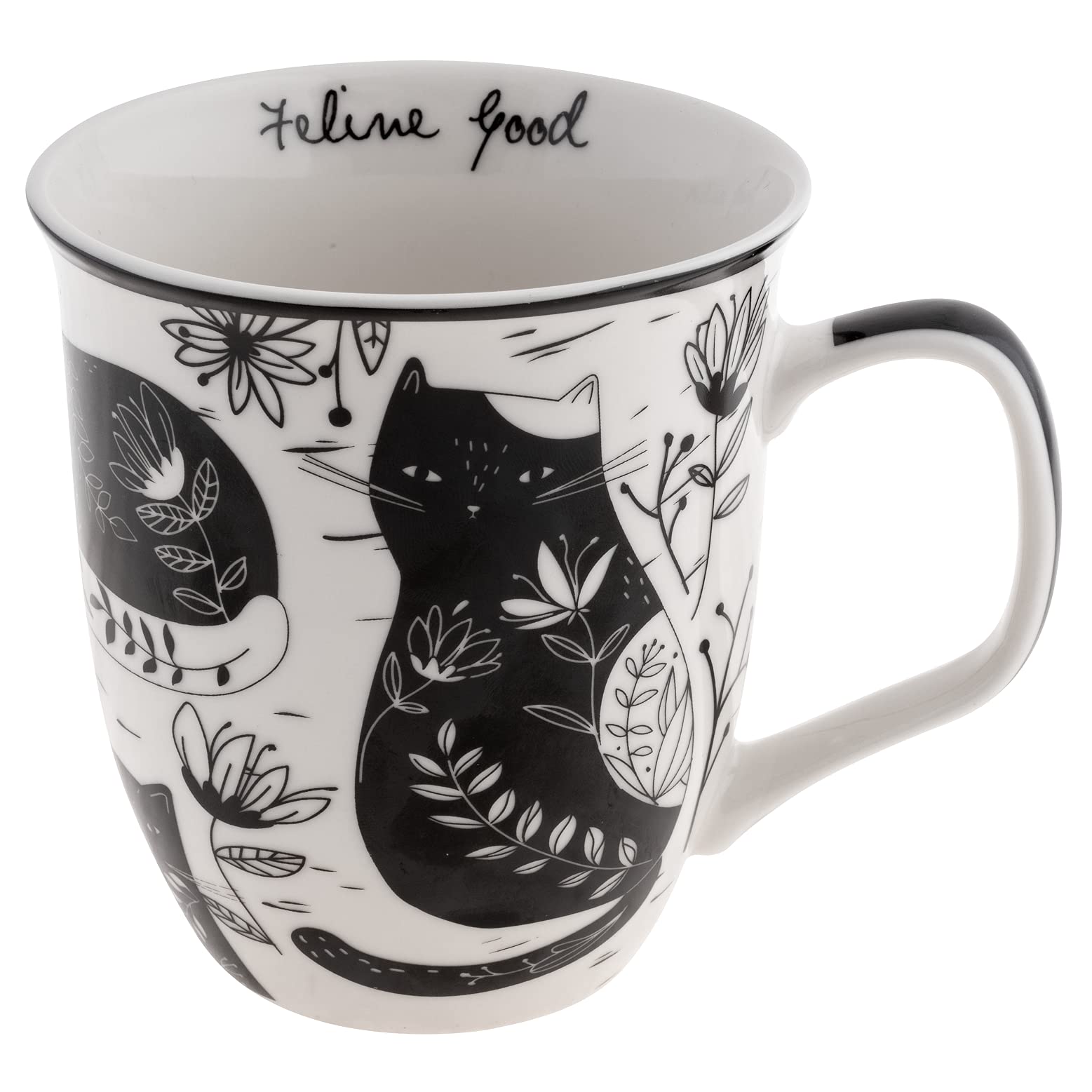 Karma Gifts Boho Cat Mug front view with bold artwork for daily coffee.
