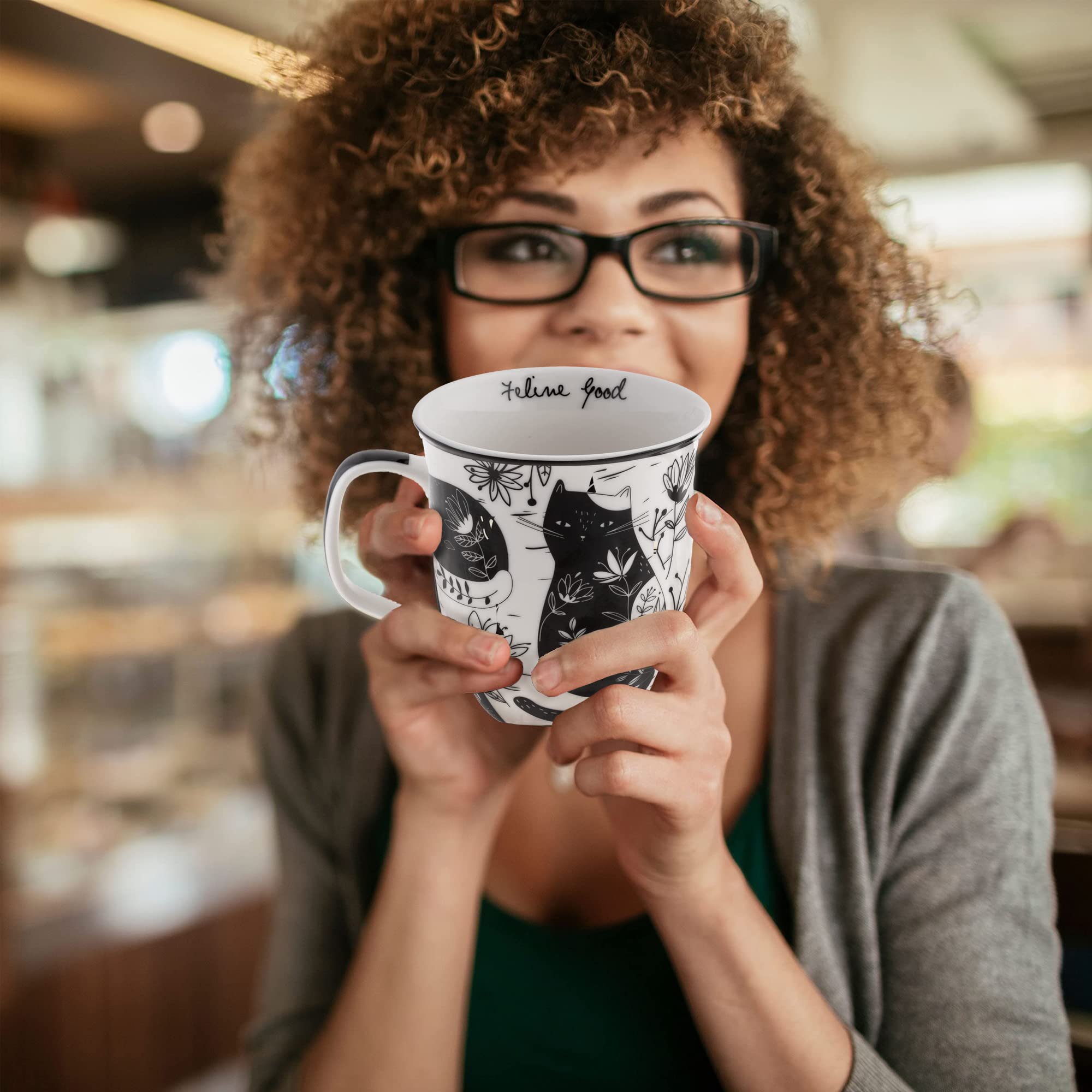 Karma Gifts Boho Mug enhances kitchen decor and coffee rituals.
