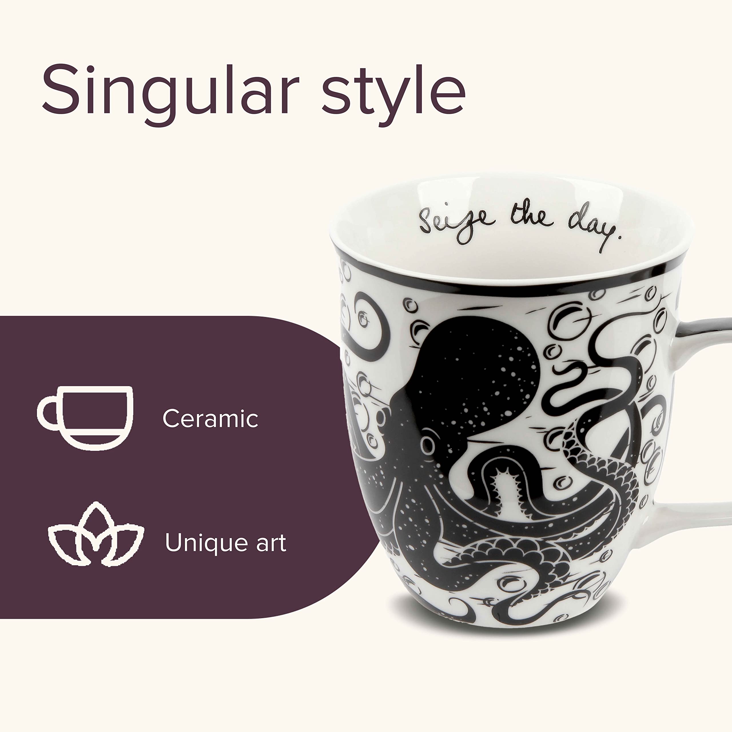 Karma Gifts ceramic mug, microwave and dishwasher safe for everyday use.